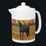 Beautiful Black Quarter Horse Stallion Teapot<br><div class="desc">Beautiful Black Quarter Horse Stallion</div>