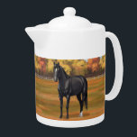 Beautiful Black Quarter Horse Stallion Teapot<br><div class="desc">Beautiful Black Quarter Horse Stallion</div>