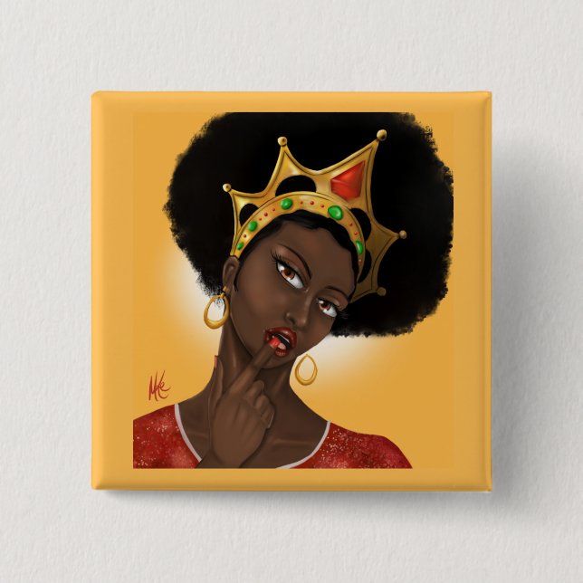 Beautiful Black Queen Button (Front)