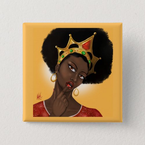 Beautiful Black Queen Button