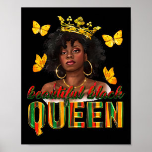 Beautiful Black Queen Dripping Afro Melanin Junete Poster