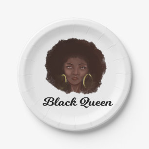 Beautiful Black Queen Paper Plates