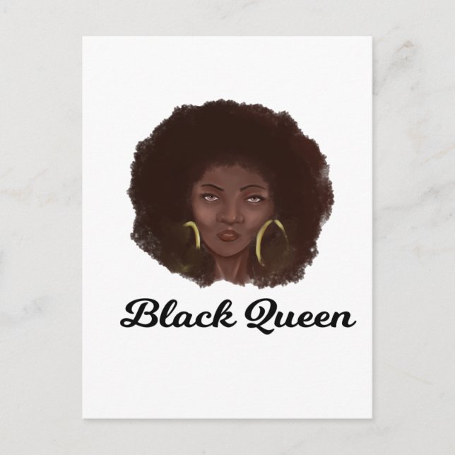 Beautiful Black Queen Postcard (Front)