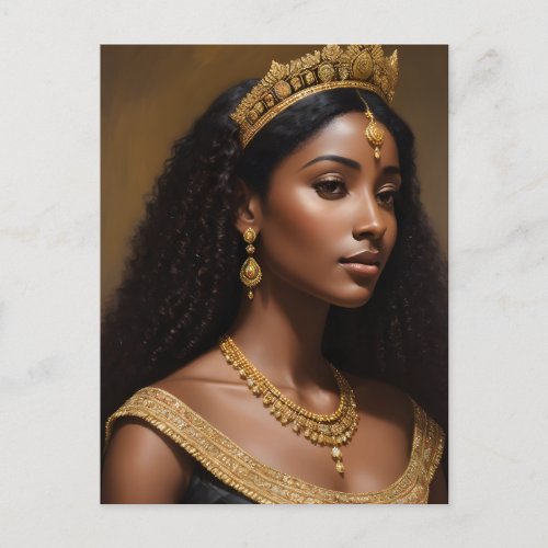Beautiful Black Queen Wearing Gold Crown Postcard