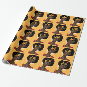 Black Mermaid Wrapping Paper - Melanin Wrapping Paper