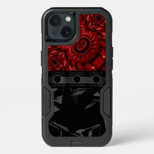 Beautiful Black Red Fractal iPhone 13 Case