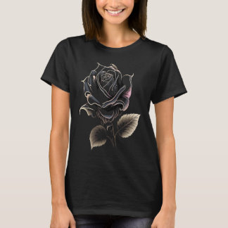 Beautiful Black Rose Flower T-Shirt