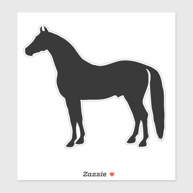 Beautiful Black Stallion Horse Silhouette Sticker (Sheet)