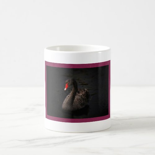Beautiful Black Swan with a Bright Red Beak Coffee Mug