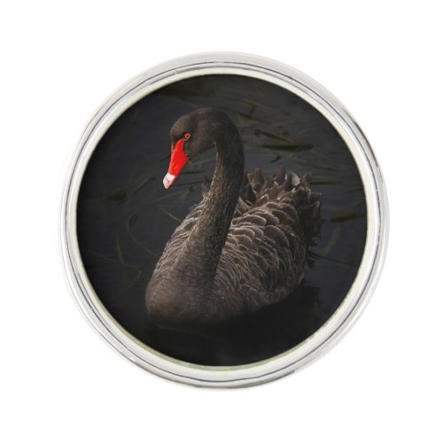 Beautiful Black Swan with a Bright Red Beak Lapel Pin
