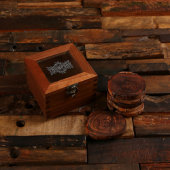 Beautiful Black Walnut Gift Box with Wood Coasters (Top)