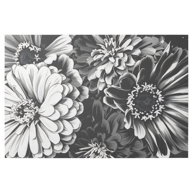 Beautiful Black & white flowers Gallery Wrap (Front)