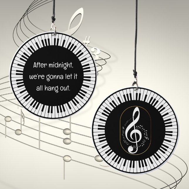 Beautiful Black & White Musician Quote Music Note Wind Chime (Creator Uploaded)