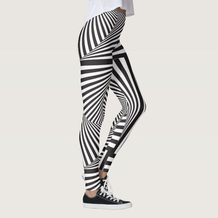 Beautiful Black white spiral optical illusion Leggings | Zazzle.com