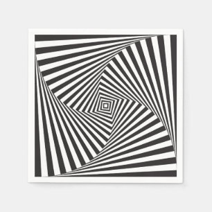 Beautiful Black white spiral optical illusion Napkins