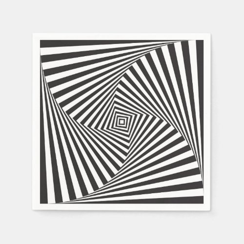 Beautiful Black white spiral optical illusion Napkins
