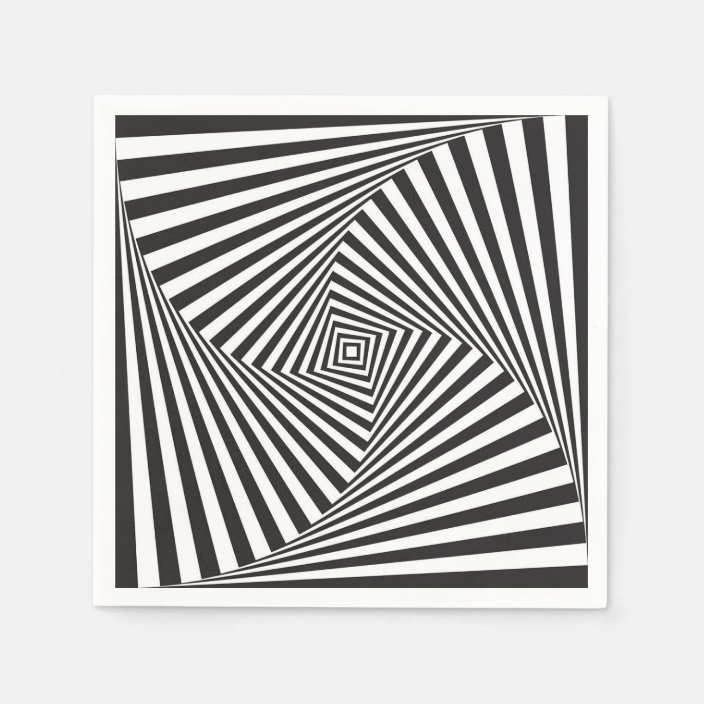 Beautiful Black white spiral optical illusion Napkins | Zazzle.com