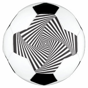 Beautiful Black white spiral optical illusion Soccer Ball