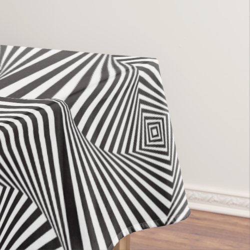 Beautiful Black white spiral optical illusion Tablecloth