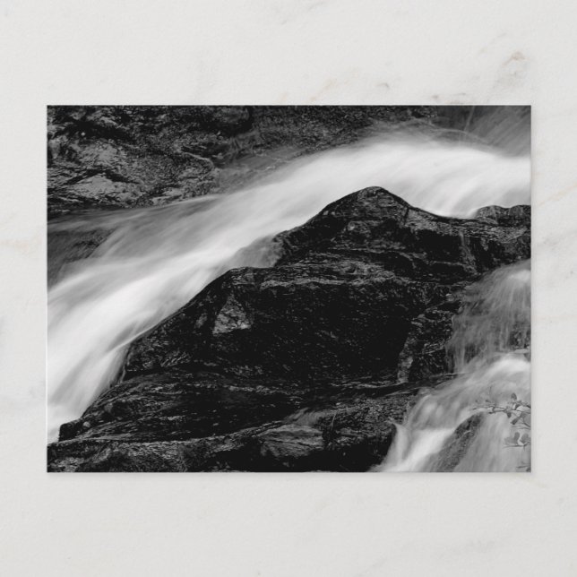 Beautiful Black & White Waterfall Landscape Photo Postcard (Front)