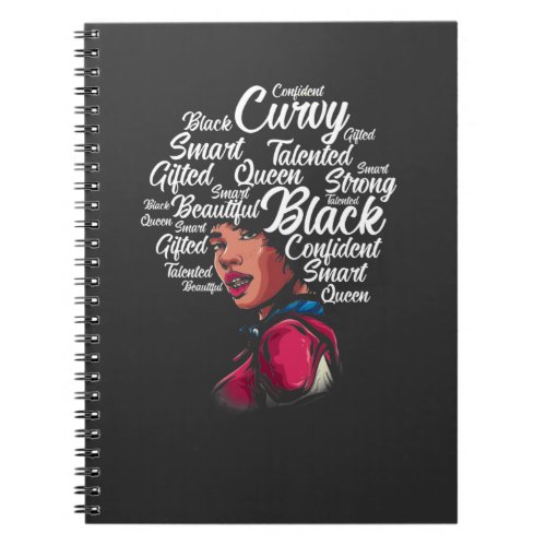 Beautiful Black Woman Afro Hair Queen Notebook