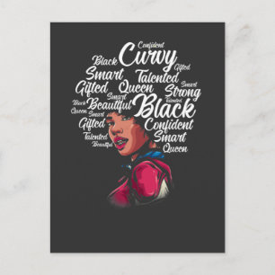 Beautiful Black Woman Afro Hair Queen Postcard