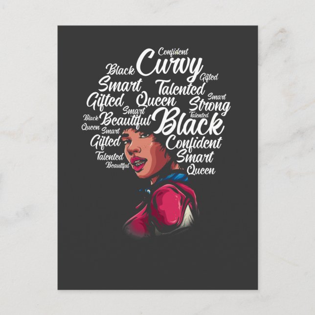 Beautiful Black Woman Afro Hair Queen Postcard (Front)