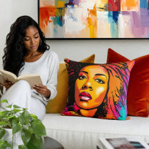 Beautiful Black Woman Pop Art Style