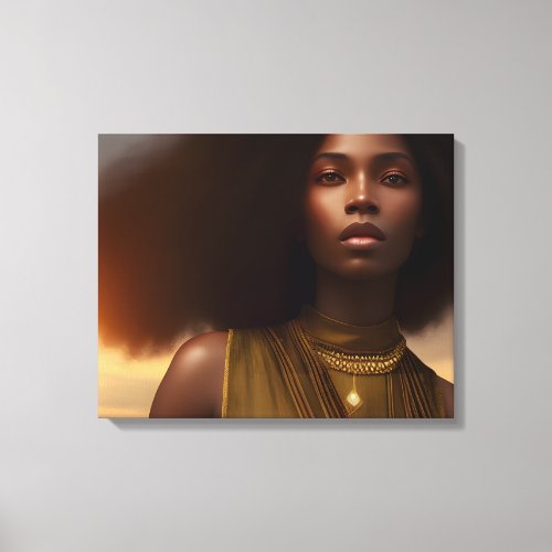 Beautiful Black Woman _ Stunning Illustration Canvas Print