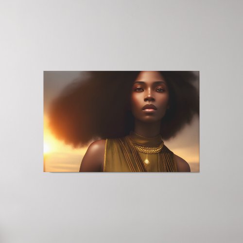 Beautiful Black Woman _ Stunning Illustration Canvas Print