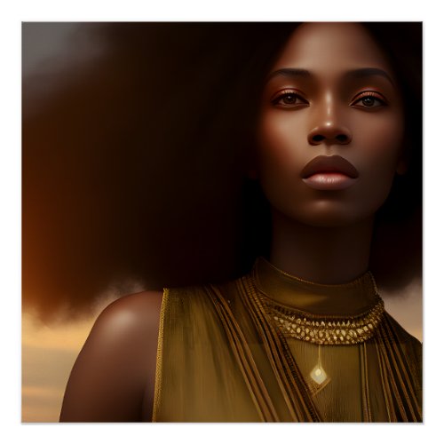 Beautiful Black Woman _ Stunning Illustration Poster