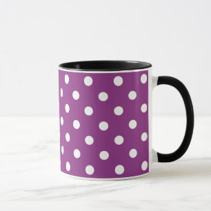 Beautiful Blackberry Color With White Polka Dots Mug