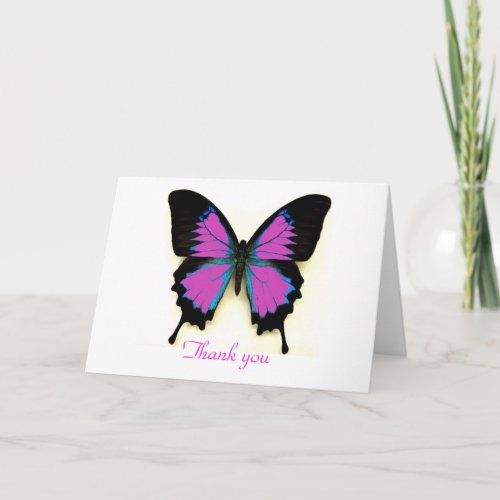 Beautiful blank  butterfly  thank you card