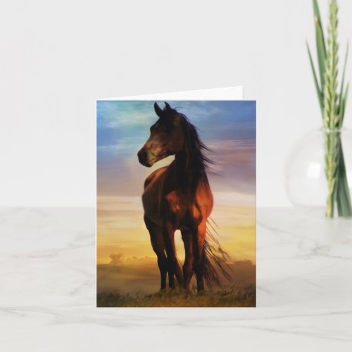 Beautiful Blank Horse Art Note Card