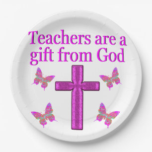 BEAUTIFUL BLESSED TEACHER DESIGN PAPER PLATES