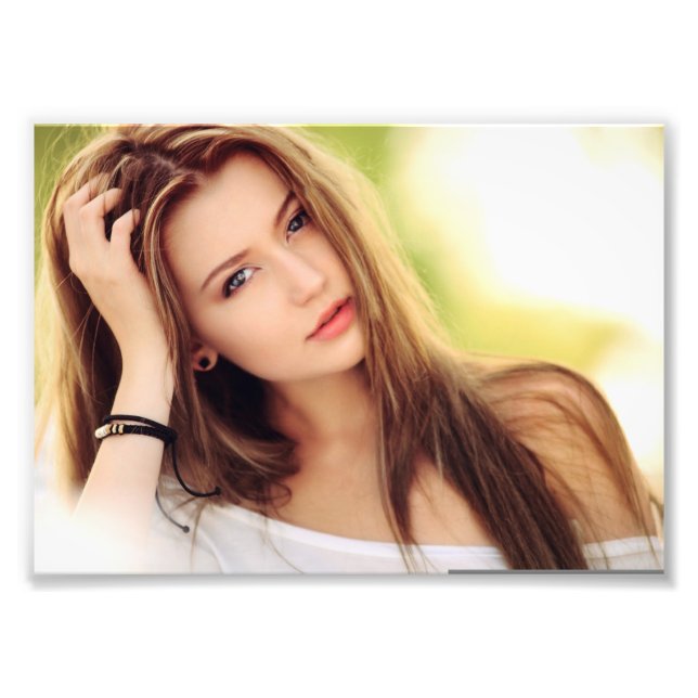 Beautiful Blond Girl playing with her Hair  Photo Print (Front)