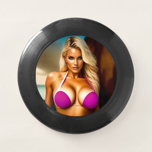 Beautiful blond model fantasy art Frisbees