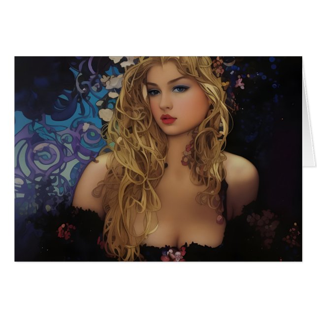 Beautiful Blond Woman All Occasions Greeting Card (Front Horizontal)