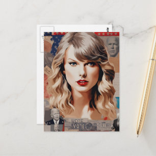 Beautiful Blond Woman Vote Collage Postcard