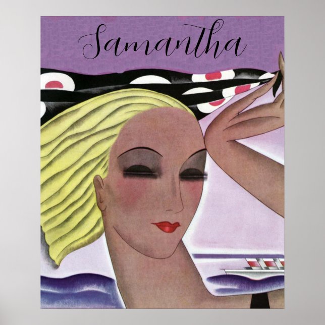 Beautiful Blonde Lady  (Personalize) Poster (Front)