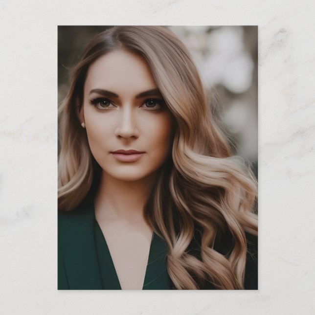 Beautiful Blonde Postcard (Front)