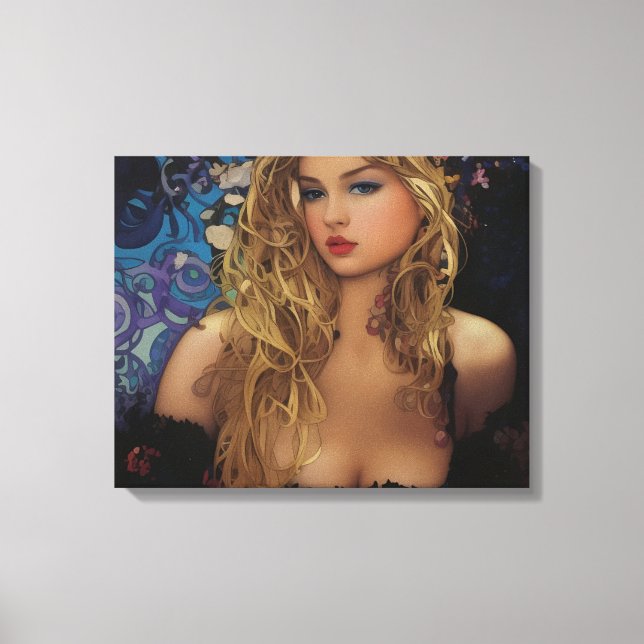 Beautiful Blonde Woman Canvas Print (Front)