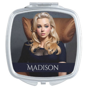 Beautiful Blonde Woman Compact Mirror
