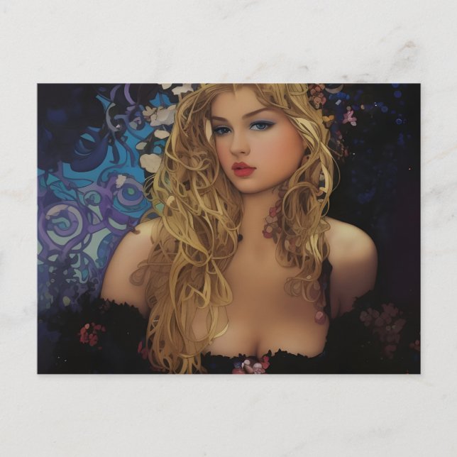 Beautiful Blonde Woman Postcard (Front)