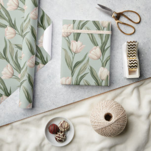 Beautiful Blooming Tulip Bouquet Wrapping Paper
