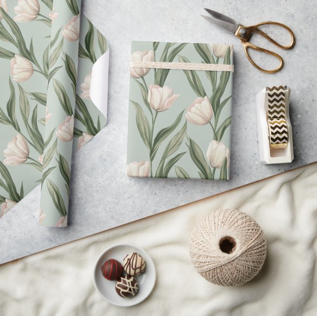 Beautiful Blooming Tulip Bouquet Wrapping Paper (Crafts)