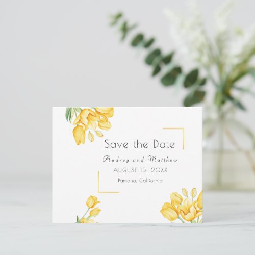 Beautiful Blooming Yellow Tulips Save the Date