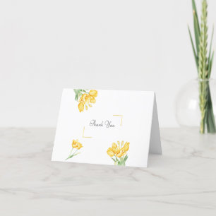 Beautiful Blooming Yellow Tulips Thank You Card