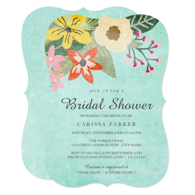 Beautiful Blooms Bridal Shower Invitation