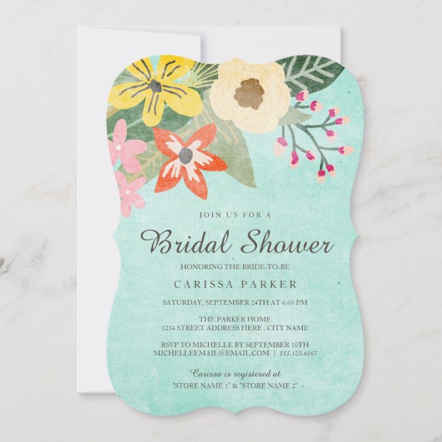 Beautiful Blooms Bridal Shower Invitation (Front)